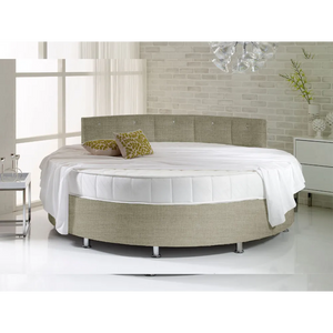 Verve White Round Bed with Pearl Headboard - Customer's Product with price 949.00 ID JpunrKACEK4Nlh-p90MDSaGH