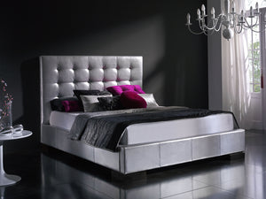 Visage Silver Leather Bed