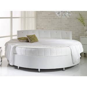 Verve White Round Bed with Pearl Headboard - Customer's Product with price 1049.00 ID 46NUzoGsTtuXA2W4uDvaGMLB