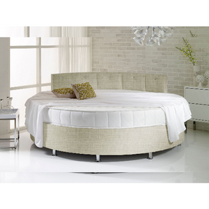 Verve White Round Bed with Pearl Headboard - Customer's Product with price 1049.00 ID _dnCItUX0QwlEBSLz-cXzHXJ
