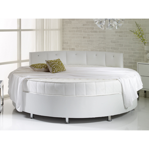 Verve White Round Bed with Pearl Headboard - Customer's Product with price 1049.00 ID 887RZBJR9zkwg7534ULRtQdT