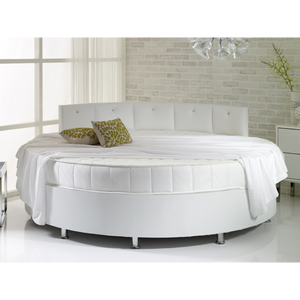 Verve White Round Bed with Pearl Headboard - Customer's Product with price 1098.00 ID 0nQ1echoVhs2zp6IlHTH62Br